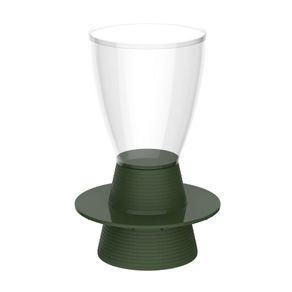 Banqueta Tinn Im In Area Externa e Interna Policarbonato Incolor e Verde Alecrim 66,5 cm -Altura-